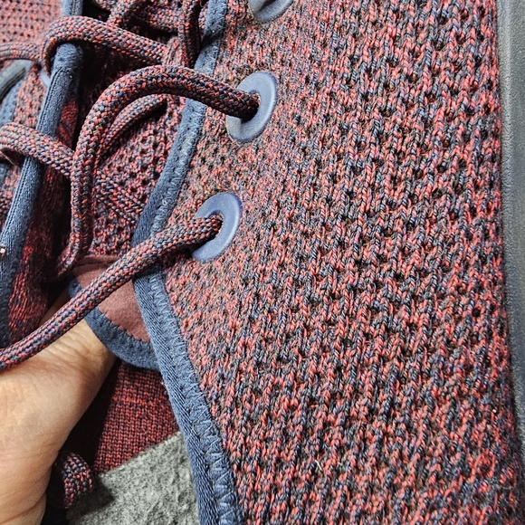 allbirds Men\'s Merino Wool Runners in Burgundy with Navy Trim main image 7
